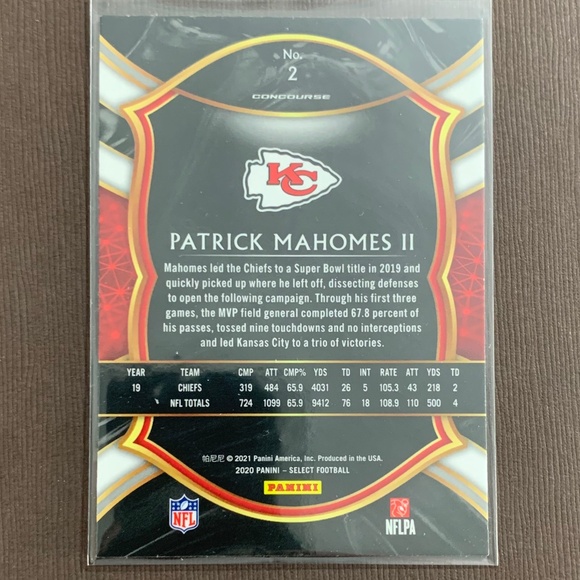 🔥🏈 Patrick Mahomes football card - 2021 Panini Select ‘Concourse’ - Picture 2 of 2
